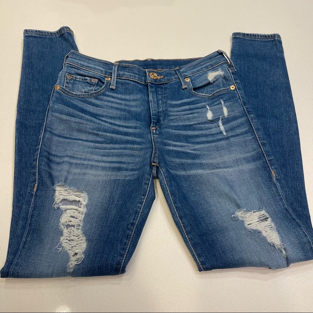 True Religion Halle mid rise super skinny destroyed